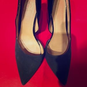 Black Suede & Patent pumps